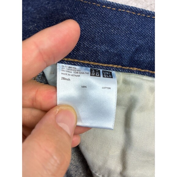 Uniqlo Denim Jean Shorts Womens 28 Lot 2 Blue White Casual Summer Stretch Cutoff - Picture 7 of 11